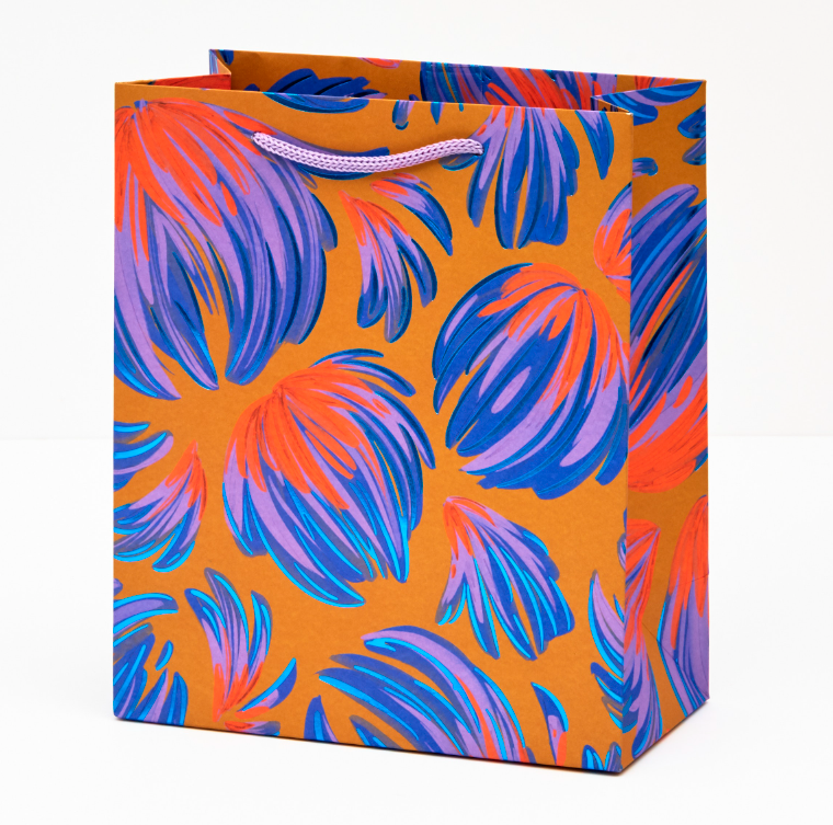 Floral Feather Gift Bag -Medium