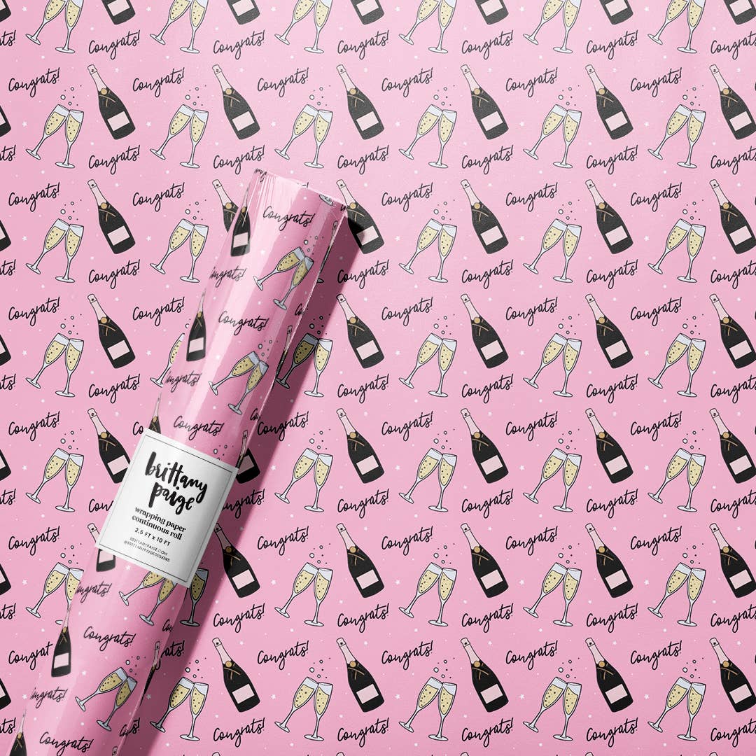 Congrats Champagne Wrapping Paper