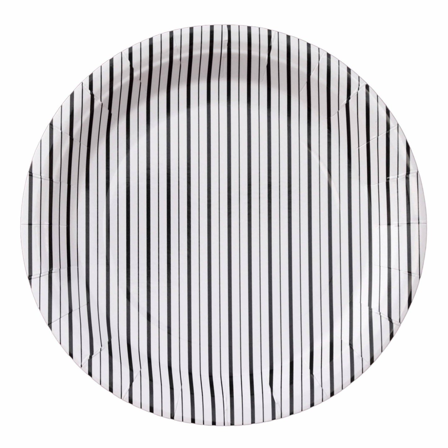 Black and White Fine Stripes Plates (Set of 8)