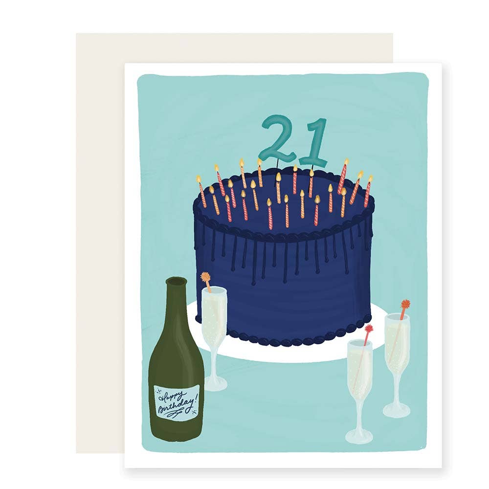 21 Cake Birthday Card