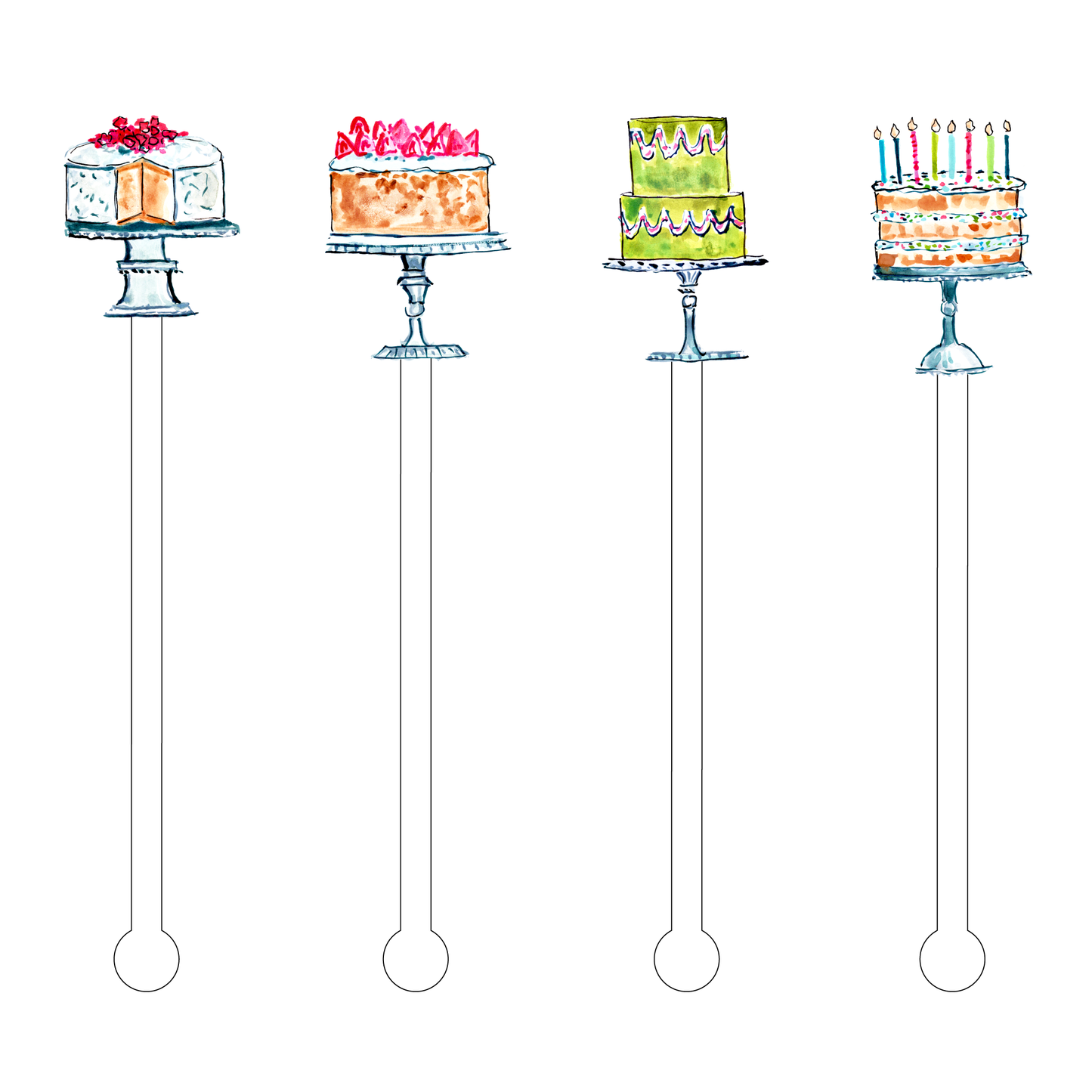 ACRYLIC STICKS X EH SWEET CAKES ACRYLIC STIR STICKS COMBO