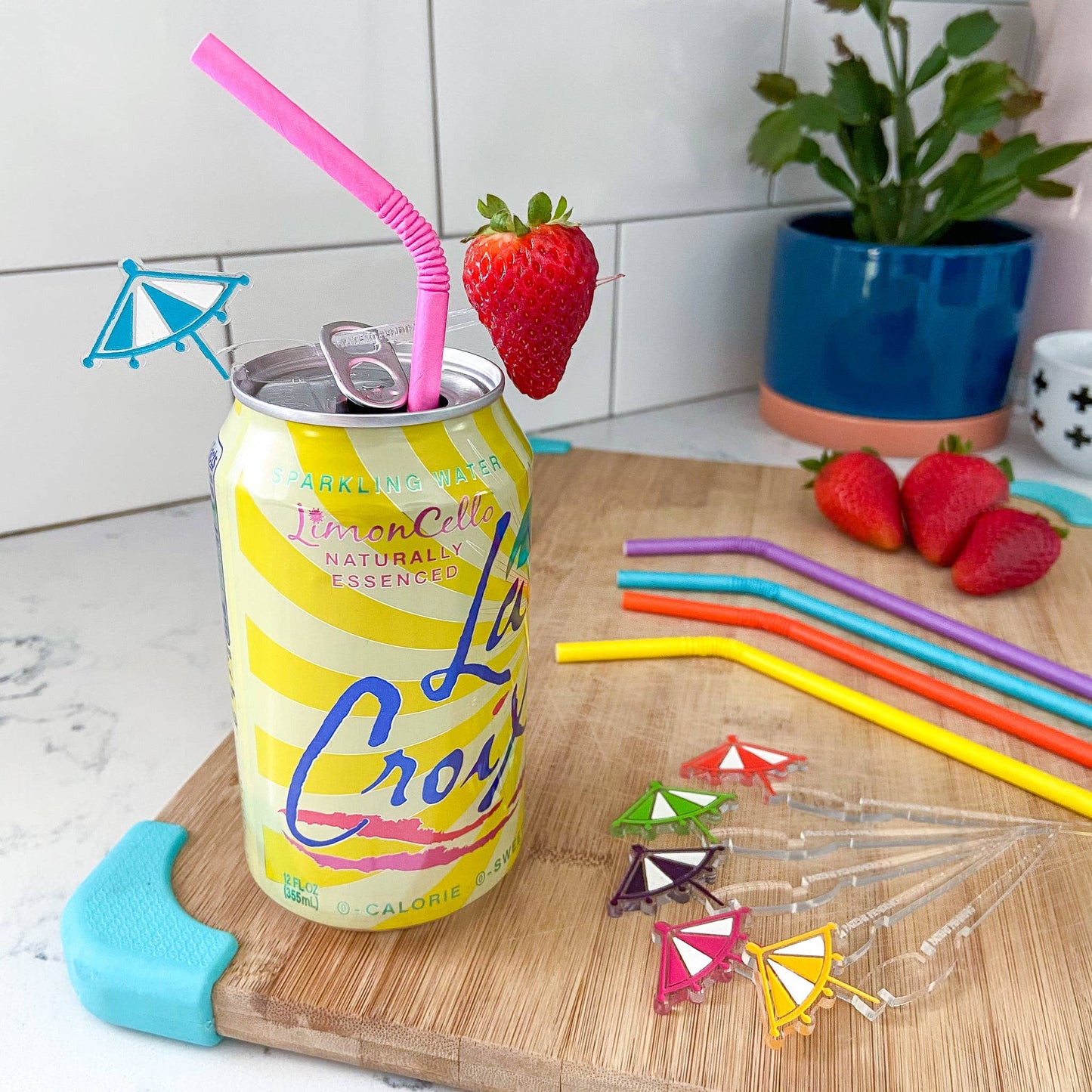 Pink Bendy Paper Straws