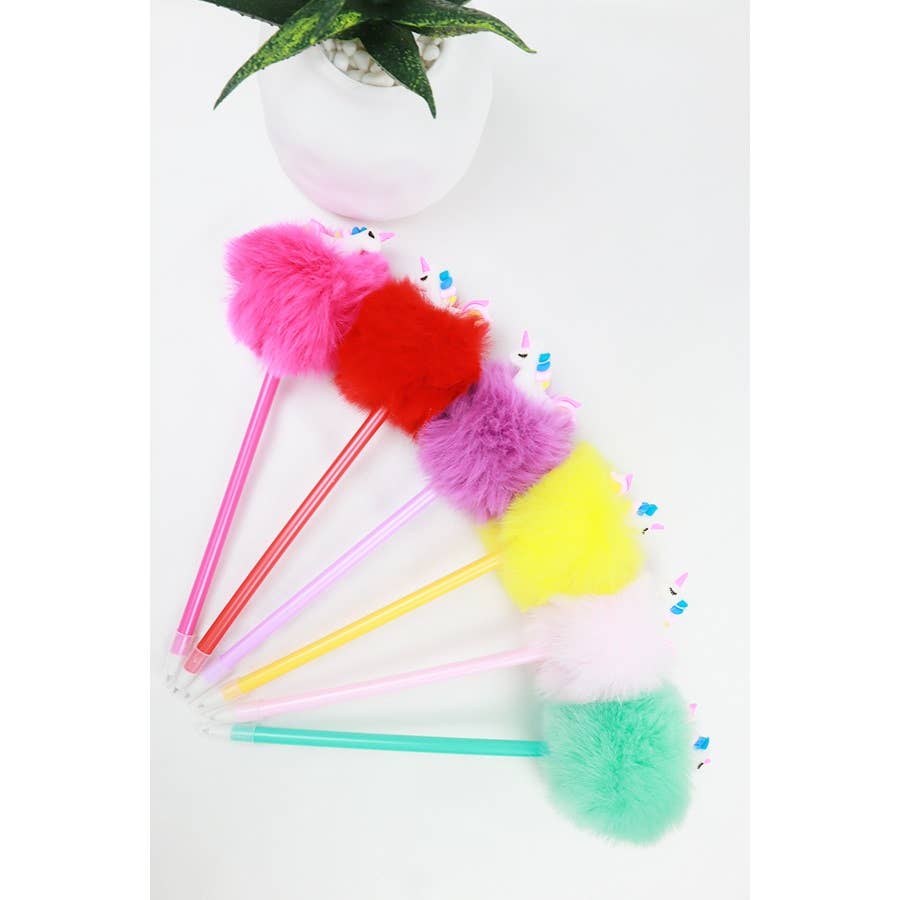 Unicorn Pom Pom Pen
