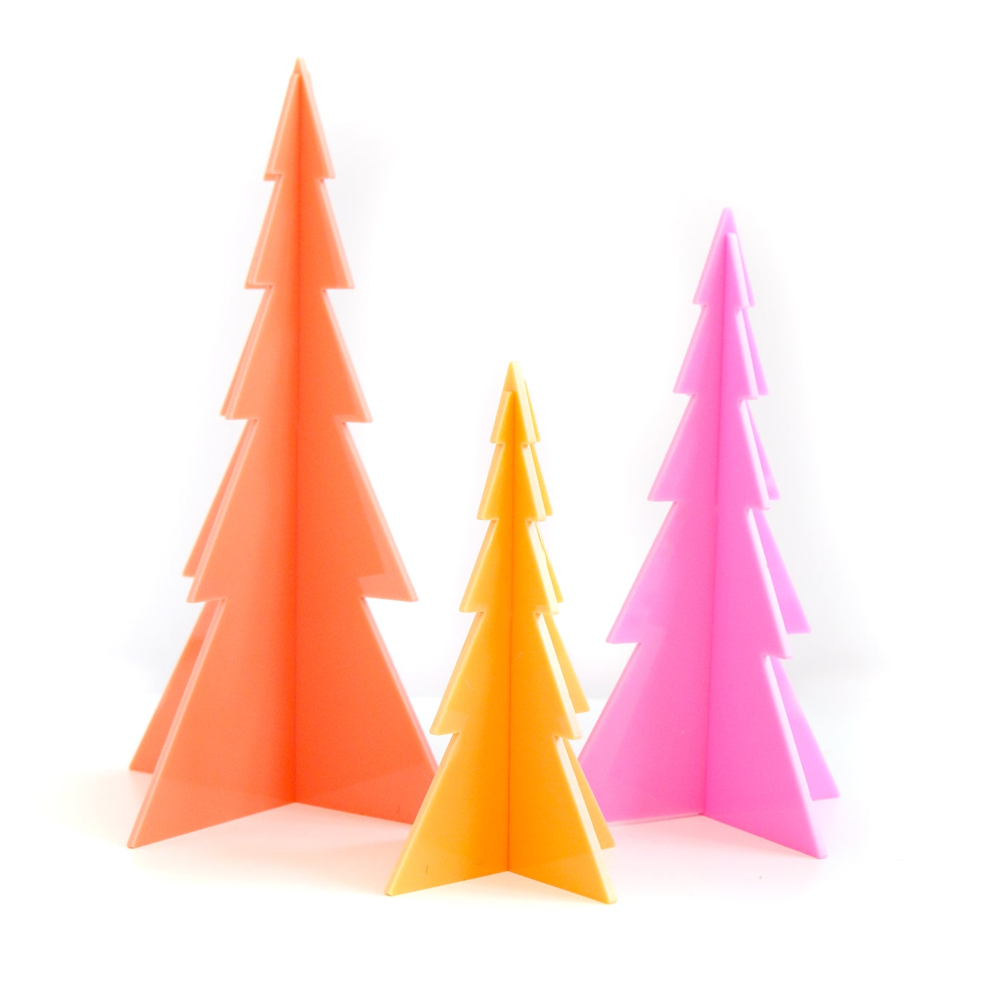 Pink and Coral Acrylic Tree Set