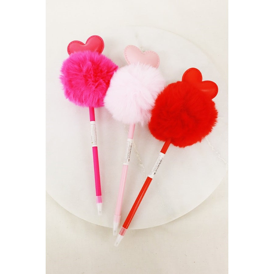Heart Pom Pom Pen