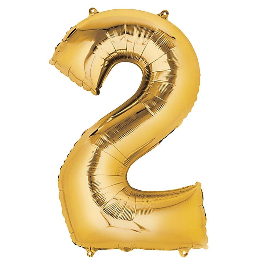 Gold Foil Number 2 balloon 34"