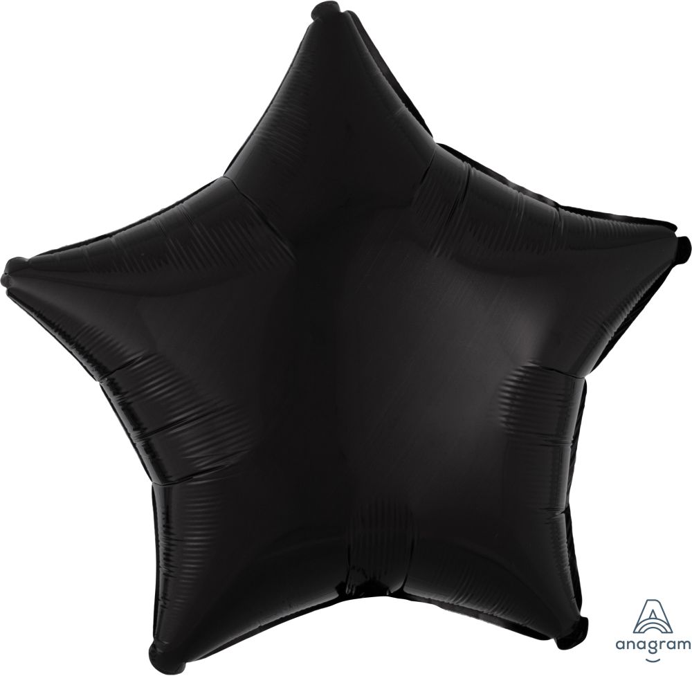 Star Satin Luxe Black Mylar Balloon