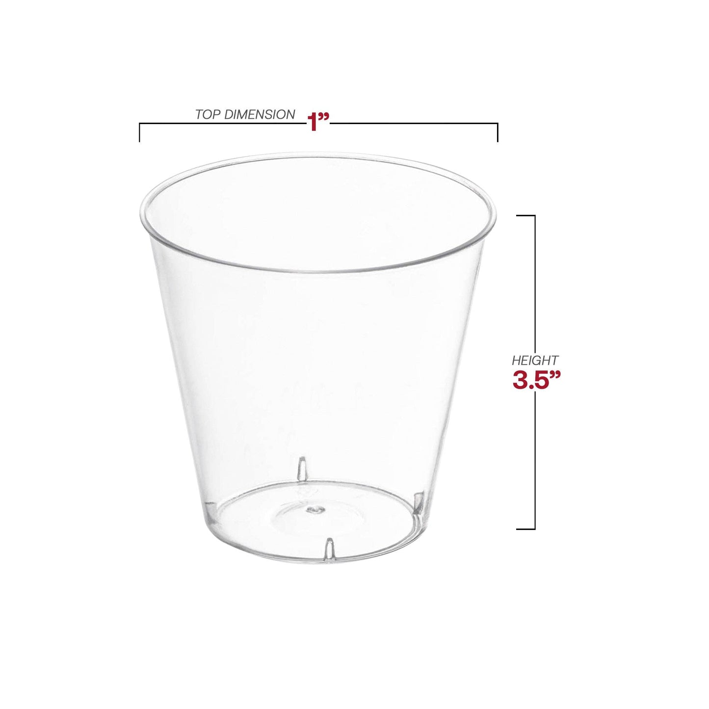 1 oz. Clear Plastic Shot Glasses - 50 pcs