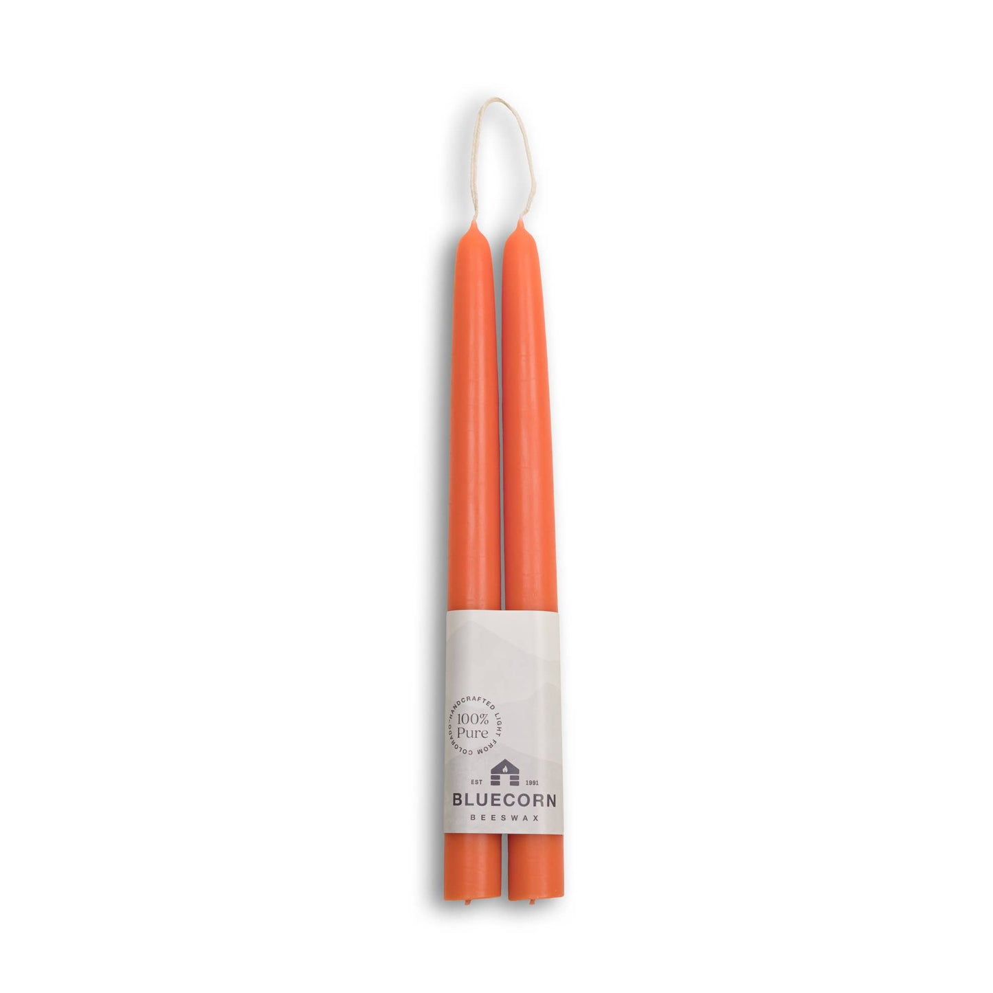 Bluecorn Candles - Beeswax Taper Candles  Dripless & Handmade: Apricot / 10"