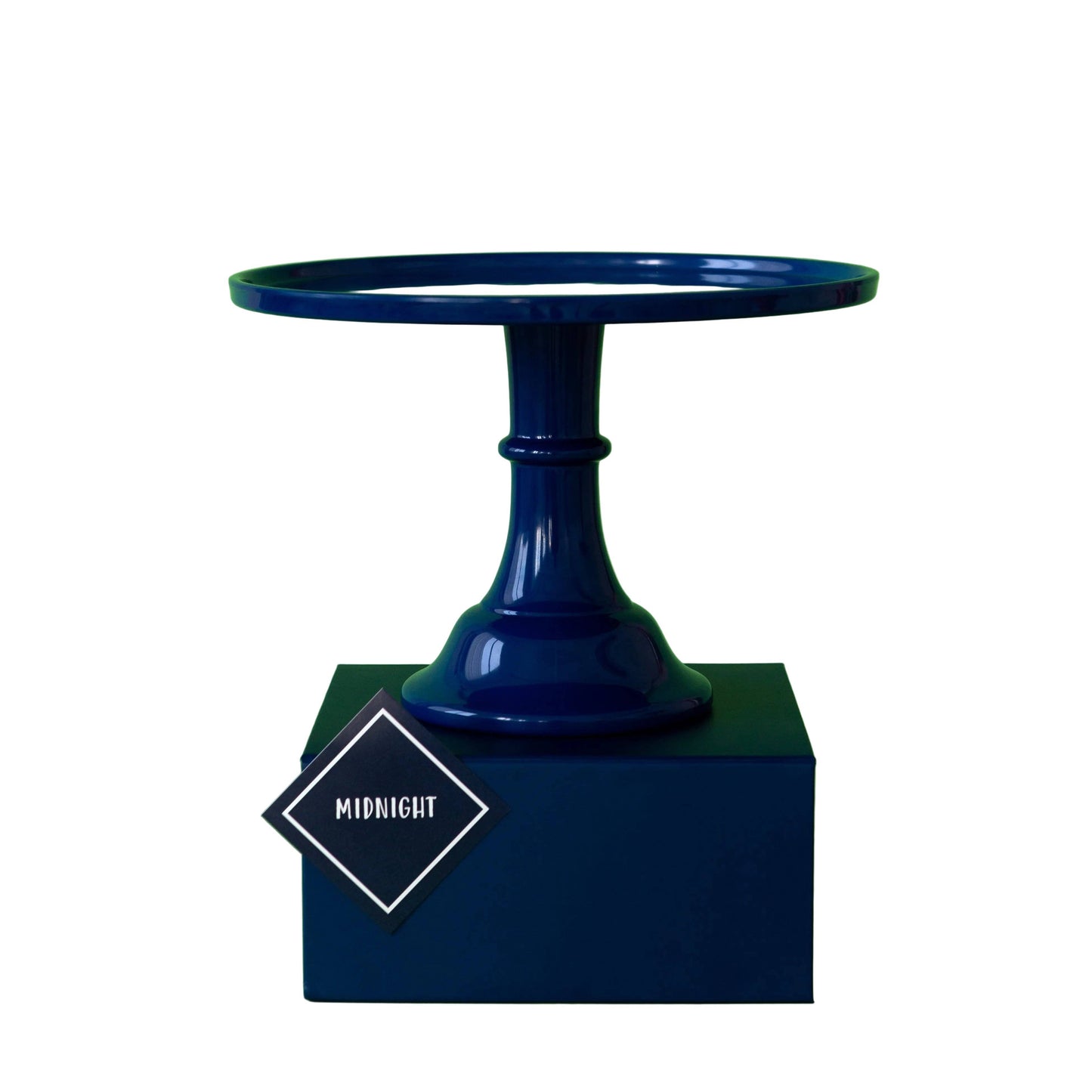 LARGE MIDNIGHT BLUE PEDESTAL MELAMINE CAKE STAND