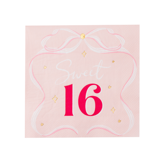 SWEET 16 BOW LARGE NAPKINS