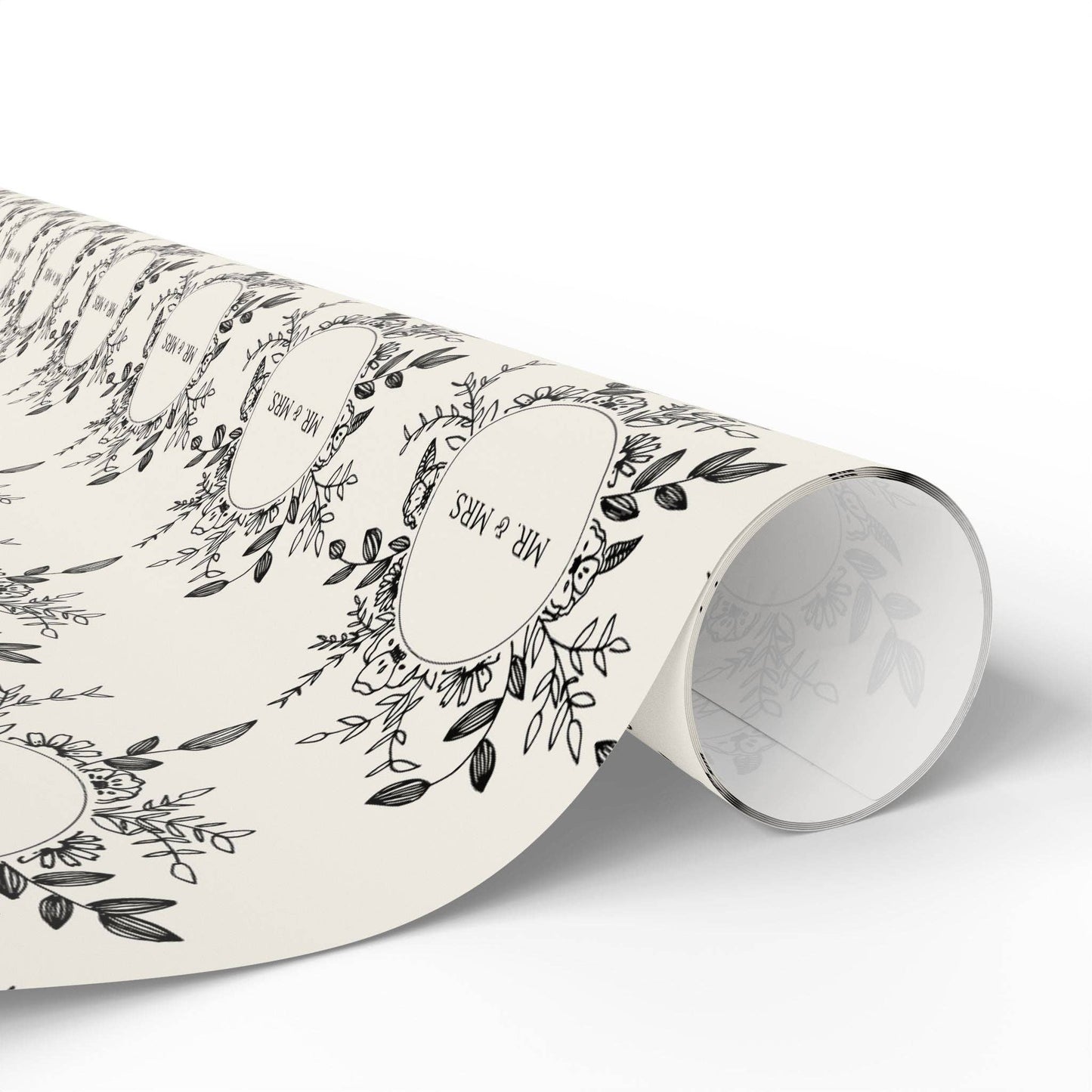 Mr. & Mrs. Black and White Wrapping Papers: Glossy / 30" x 36"
