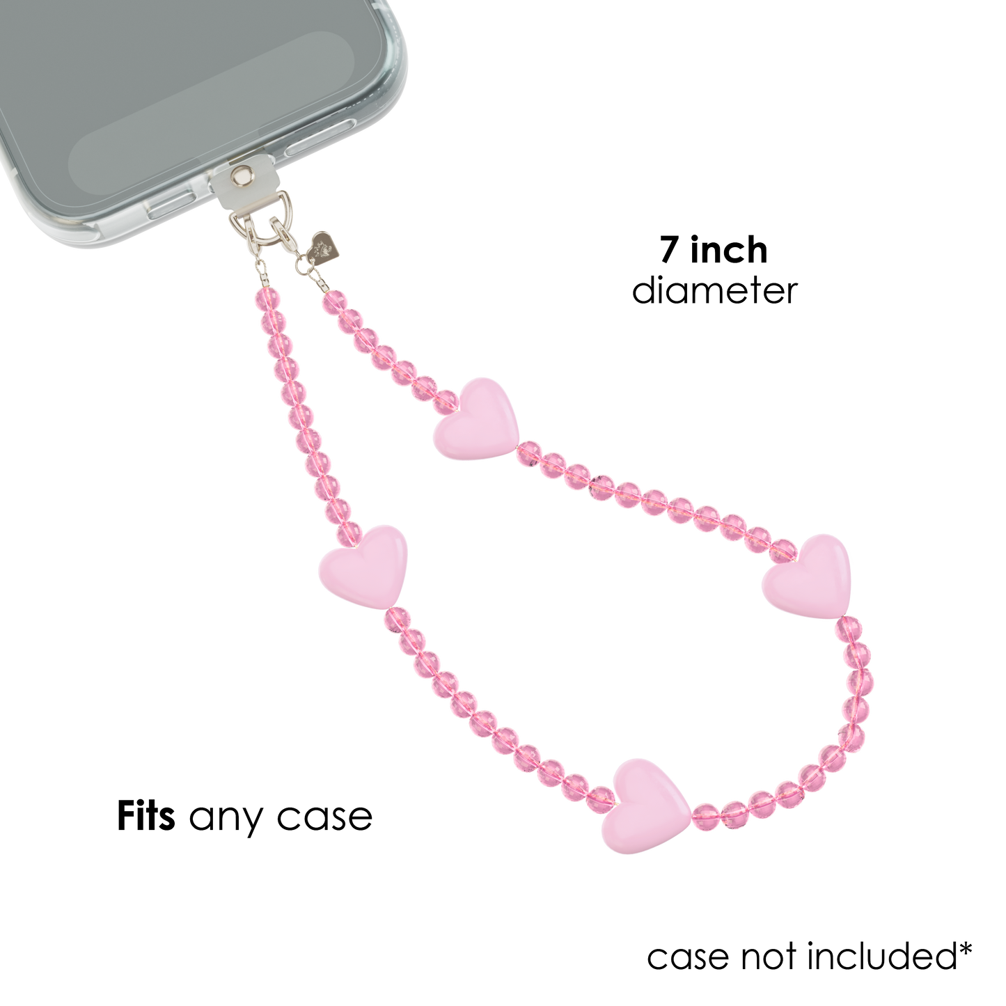 VELVET CAVIAR - Phone Charm Wristlet - Pink Heart