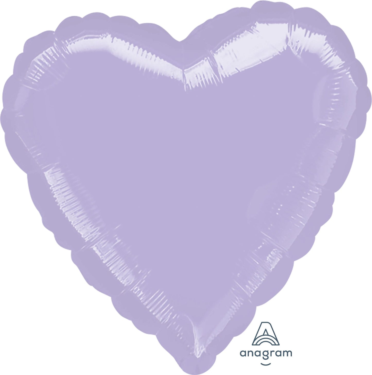 18" Metallic Pearl Pastel Lilac Heart Mylar Balloon