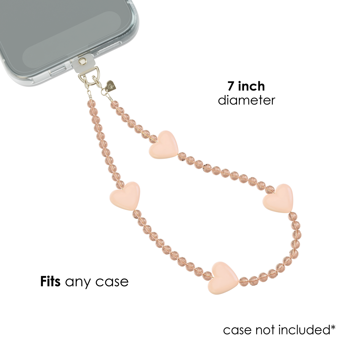 VELVET CAVIAR - Phone Charm Wristlet - Nude Heart