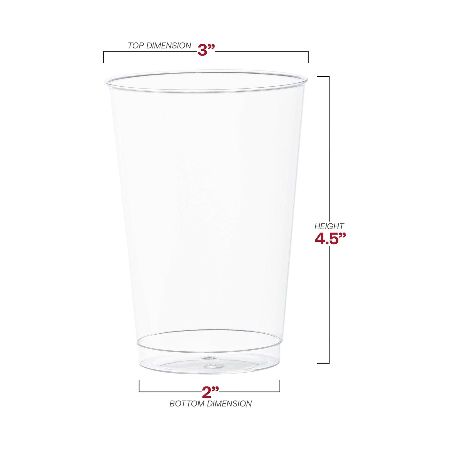12 oz. Clear White Disposable Plastic Party Cups