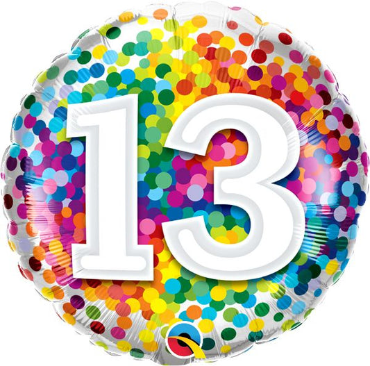 Number 13th Mylar Balloon