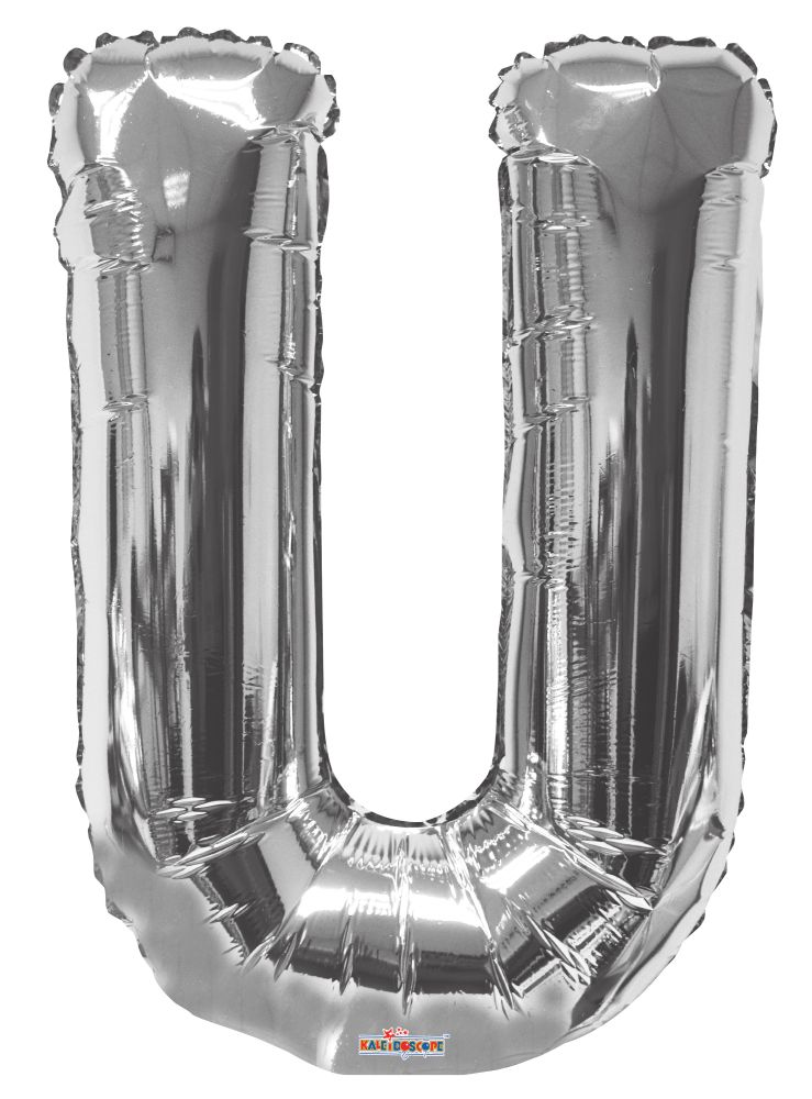 34" Silver Letter U Mylar Balloon