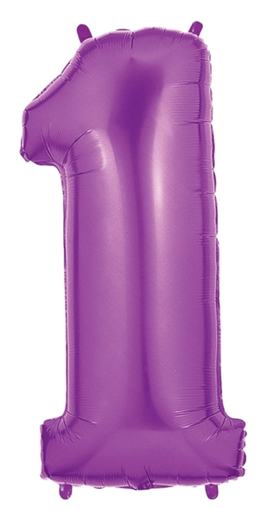 34" Purple Number 1 Mylar Balloon
