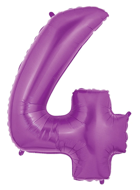 34"Purple Number 4 Mylar Balloon