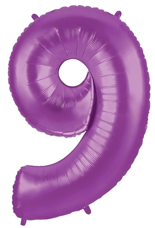 34" Purple Number 9 Mylar Balloon
