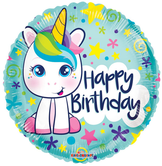 Happy Birthday Cute Unicorn Mylar Balloon