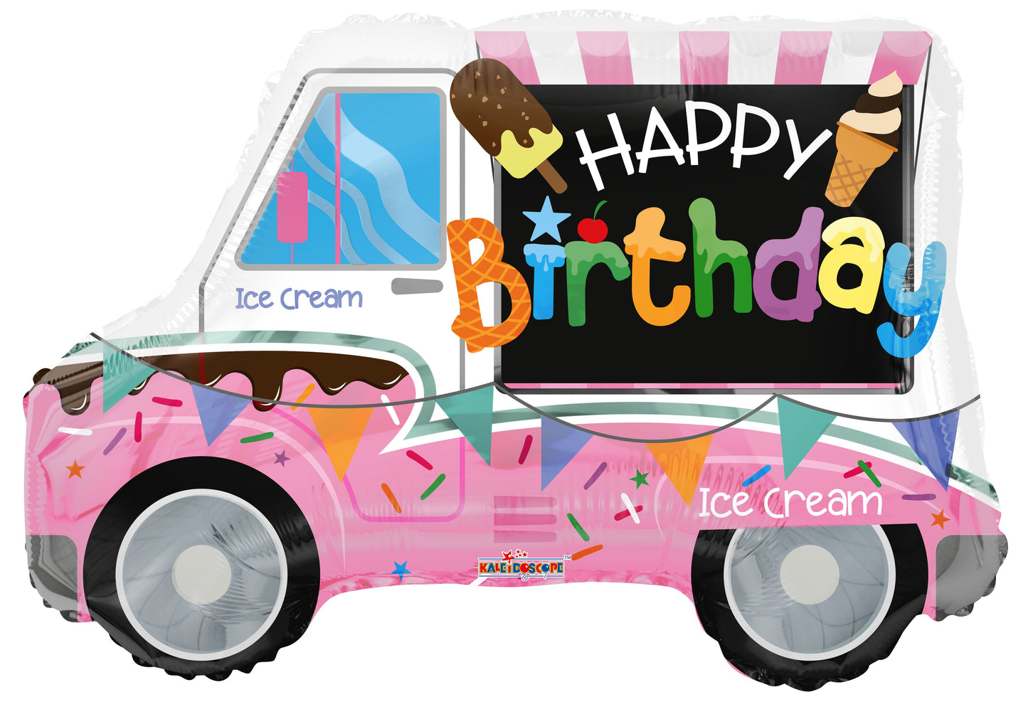 Ice cream Truck, Happy Birthday Mylar balloon