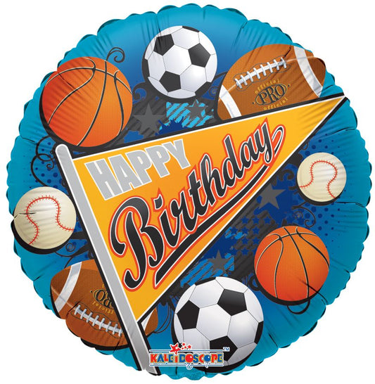 18" Birthday Sports Pennant Mylar Balloon