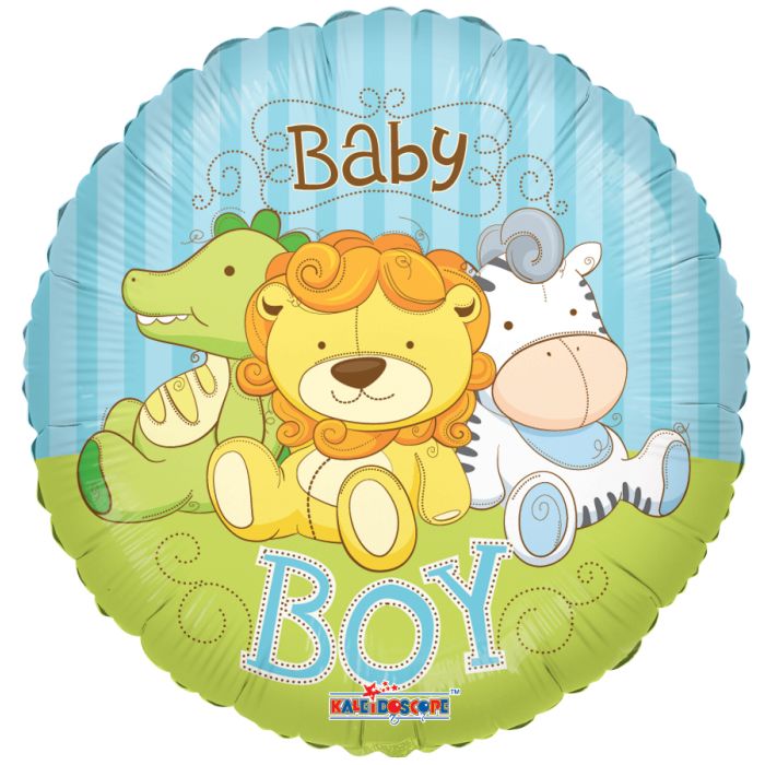 18" Baby Boy Jungle Animals Mylar Balloon