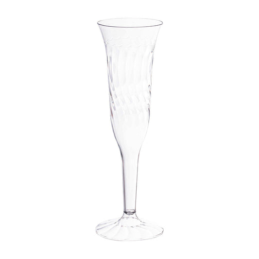 5 oz. Clear Plastic Champagne Flutes - 8 in each pack