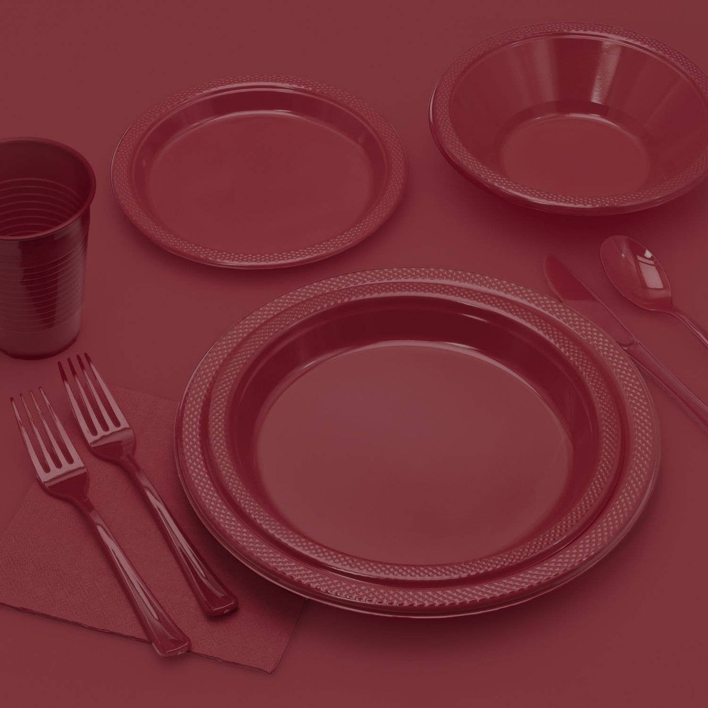 12 oz Burgundy Plastic Cups - 50 Ct.: Burgundy / 12 oz.