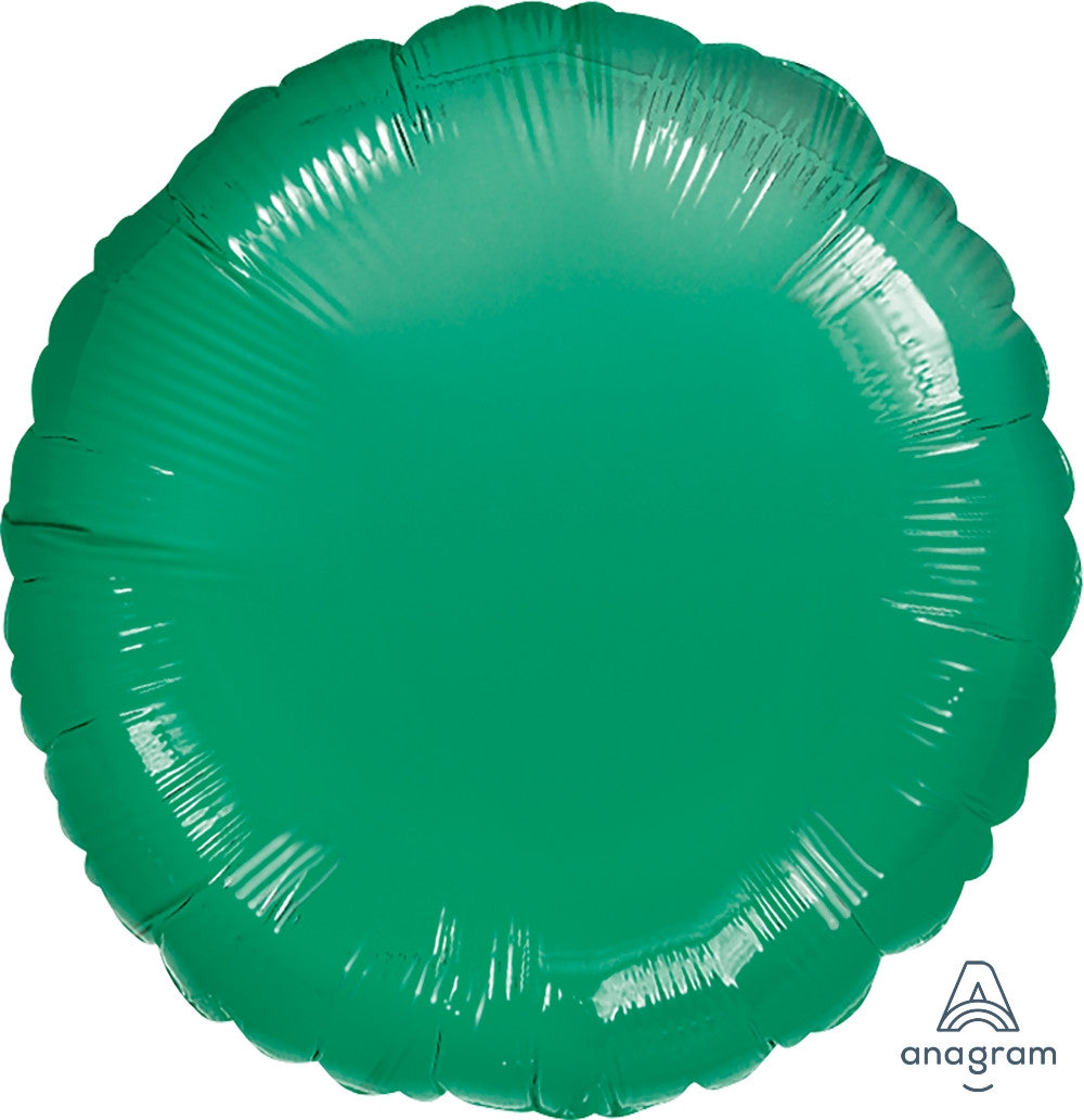 18" Round Metallic Green Mylar Balloon