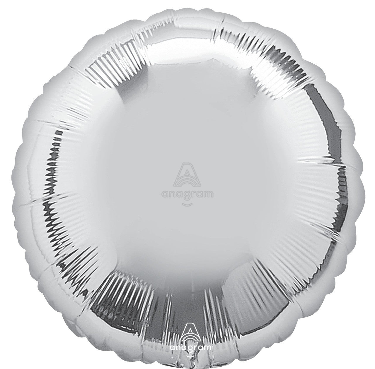 18" Round Silver Metallic Mylar Balloon