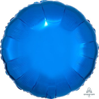 18" Round Metallic Blue Mylar Balloon