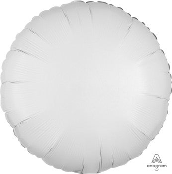 18" Round White Mylar Balloon