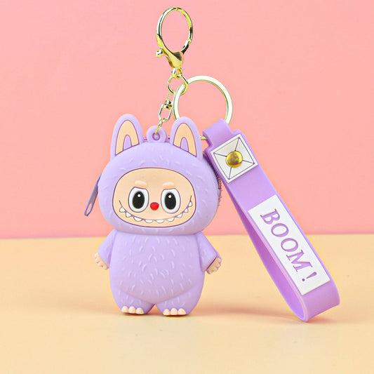 Labubu cute key chain coin purse labubu gift: Purple