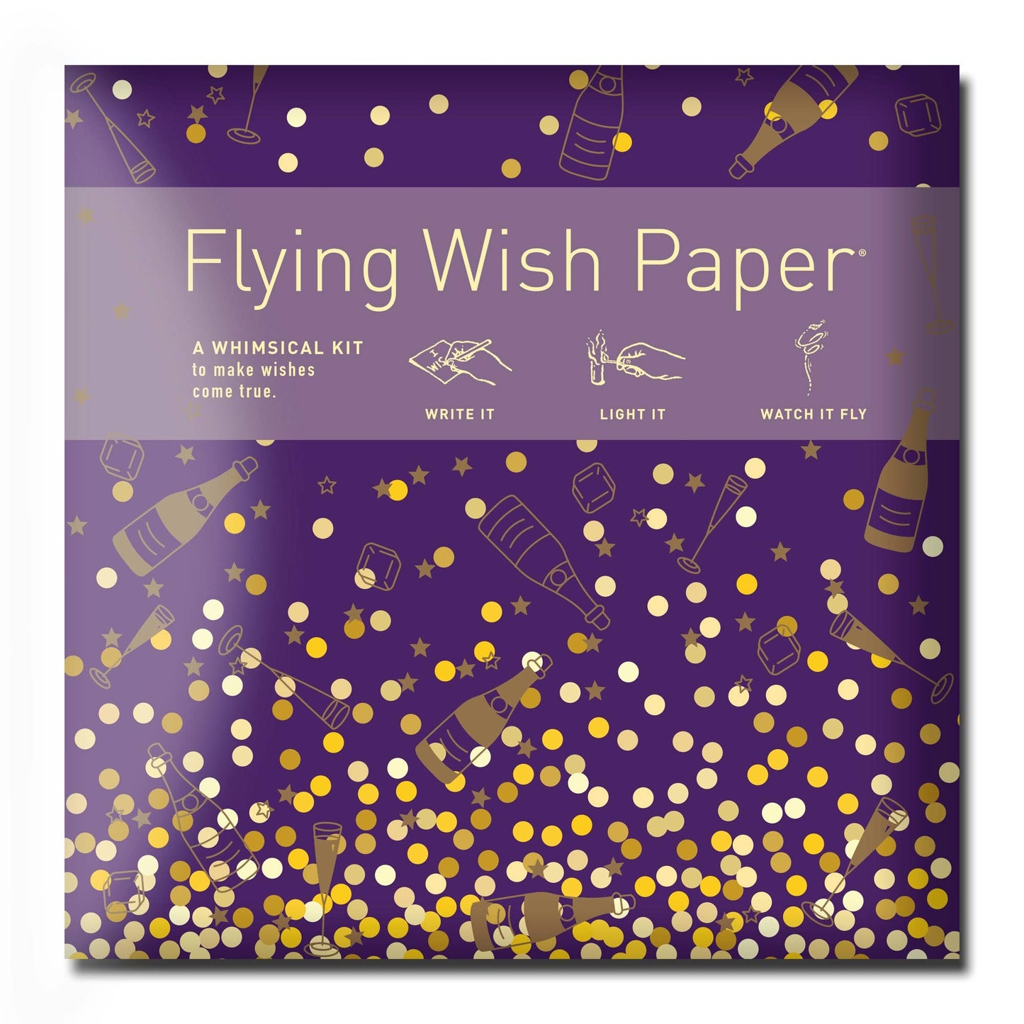 FLYING WISH PAPER® – Manifestation & Intention Ceremony Kits - CHAMPAGNE 50 Wish Paper Kit | Party Favor | Wish Kit
