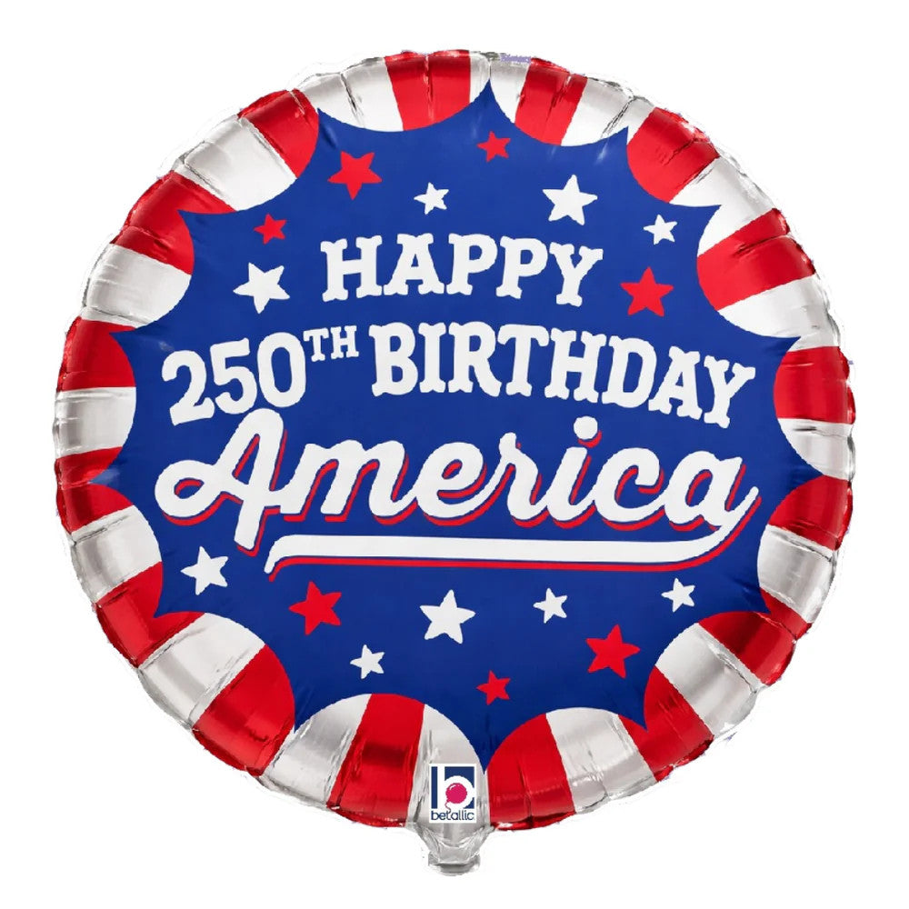 Happy 250th Birthday America Mylar Balloon