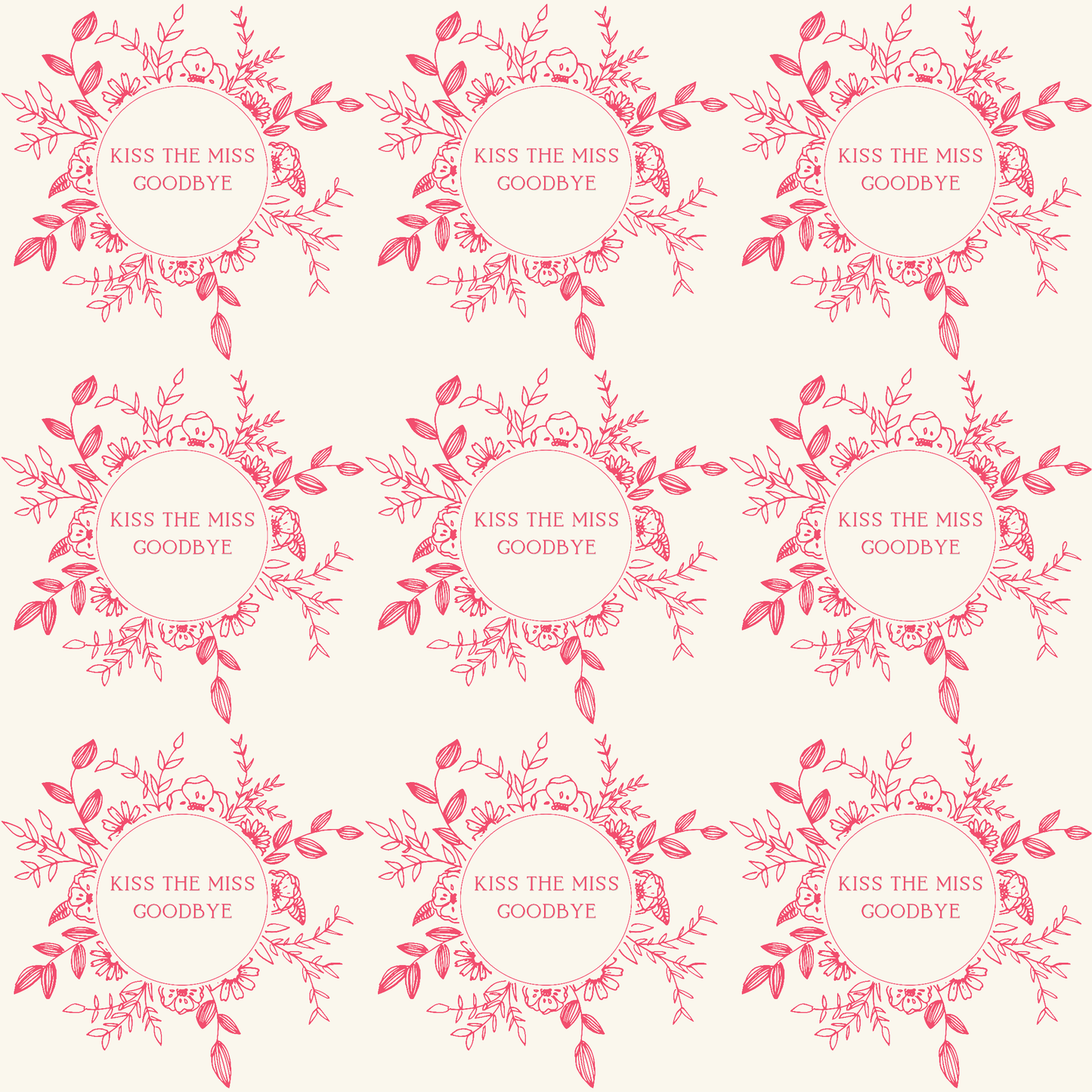 Kiss the Miss Goodbye, Bachelorette Wrapping Paper: Glossy / 30" x 36"
