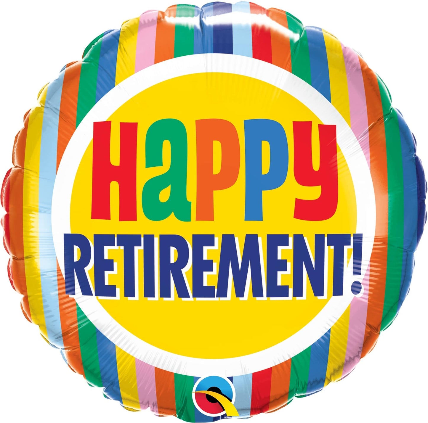 18" Retirement Colorful Stripes Mylar Balloon