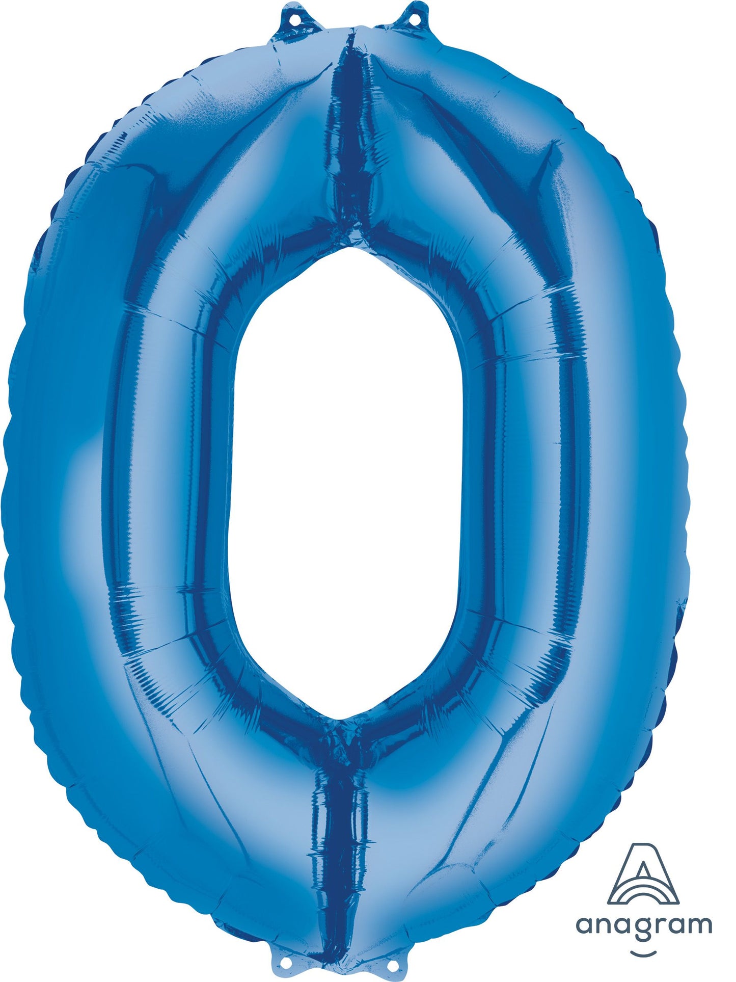 34" Blue Number 0 Mylar Balloon