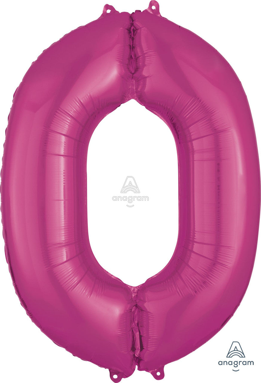 34" Pink number balloon "0"