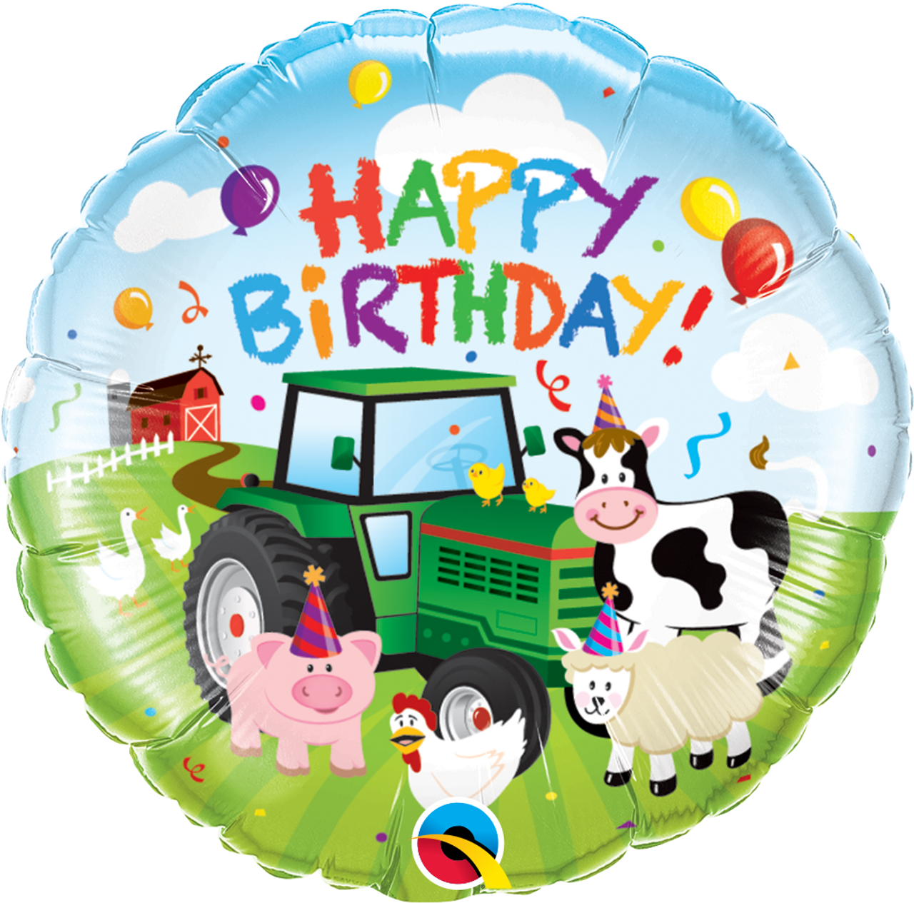 Happy Birthday Barnyard Animal Farm mylar balloon