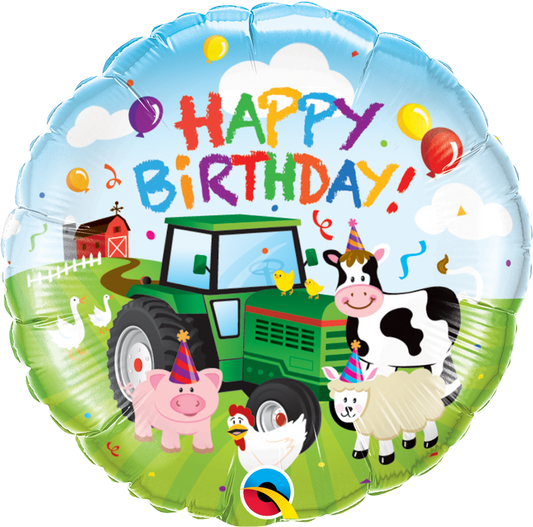 Happy Birthday Barnyard Animal Farm mylar balloon