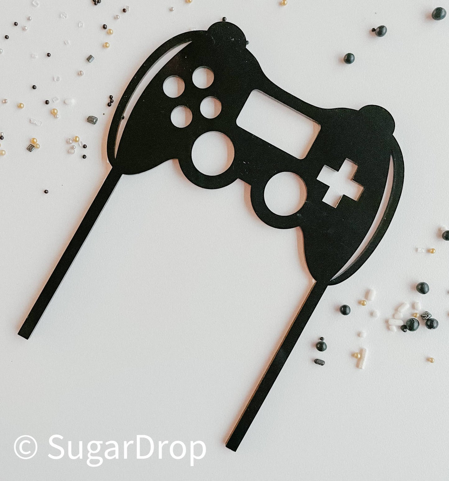 Black Controller Acrylic Cake Topper