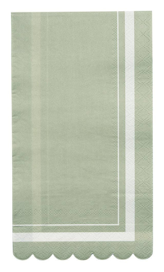 Guest Towel Scalloped Edge Sage/20 pkg