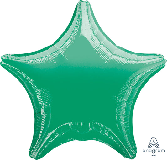 Green Star Mylar Balloon, standard size