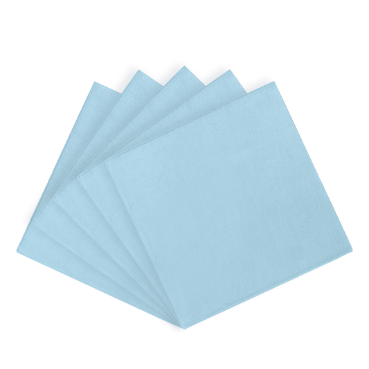 Light Blue Paper Beverage Napkins - 50 Ct.: Light Blue / 9.75 in. x 9.75 in.