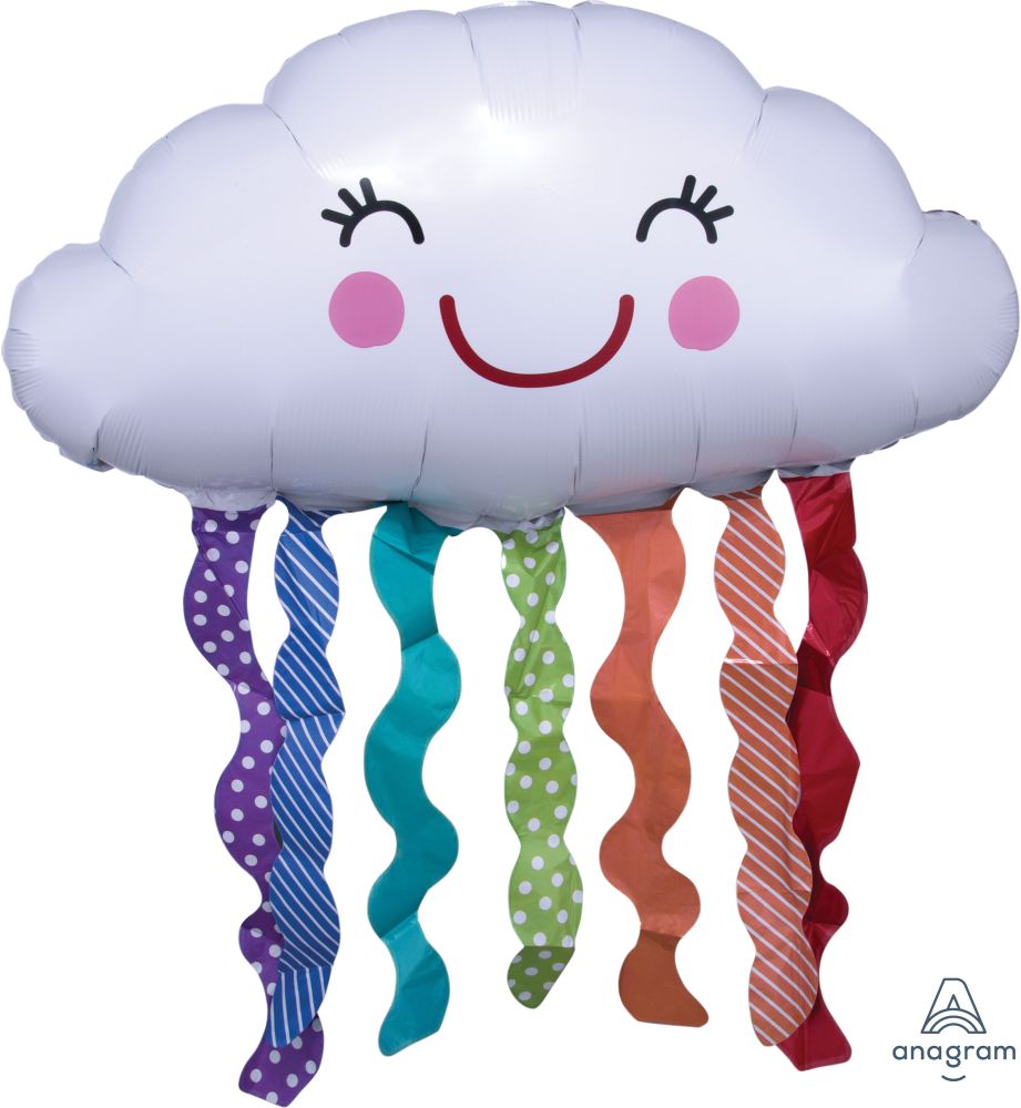 30" Rainbow Cloud Mylar Balloon
