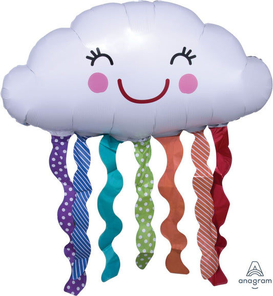 30" Rainbow Cloud Mylar Balloon